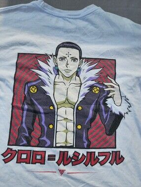 Hypland Hunter x Hunter Chrollo Anime Graphic T-Shirt Tee Back Graphic Medium